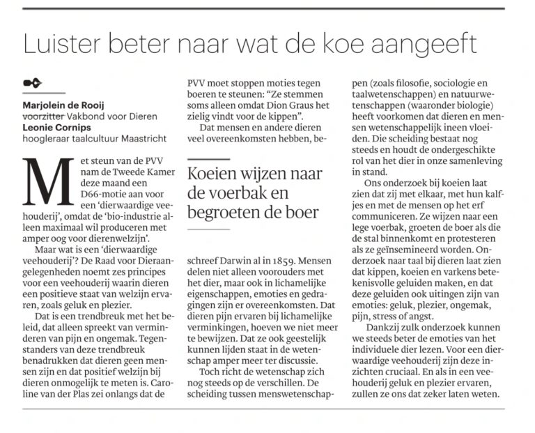 Luister beter naar wat de koe aangeeft