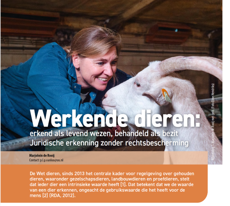 Werkende dieren: erkend als levend wezen, behandeld als bezit